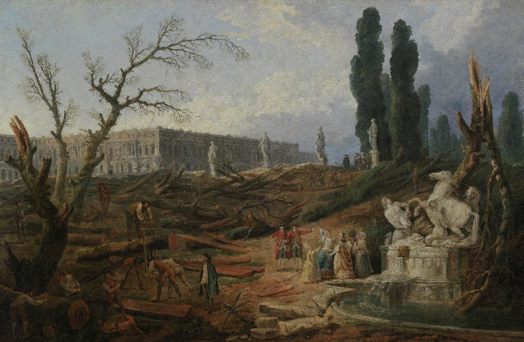 Artwork: Le Bosquet Des Bains D&apos;Apollon by Hubert Robert